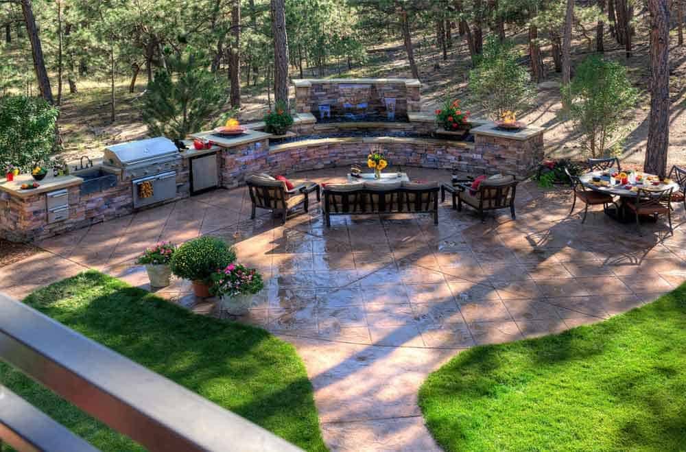 concrete backyard kitchen